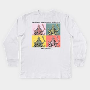 kali goddes pop art Kids Long Sleeve T-Shirt